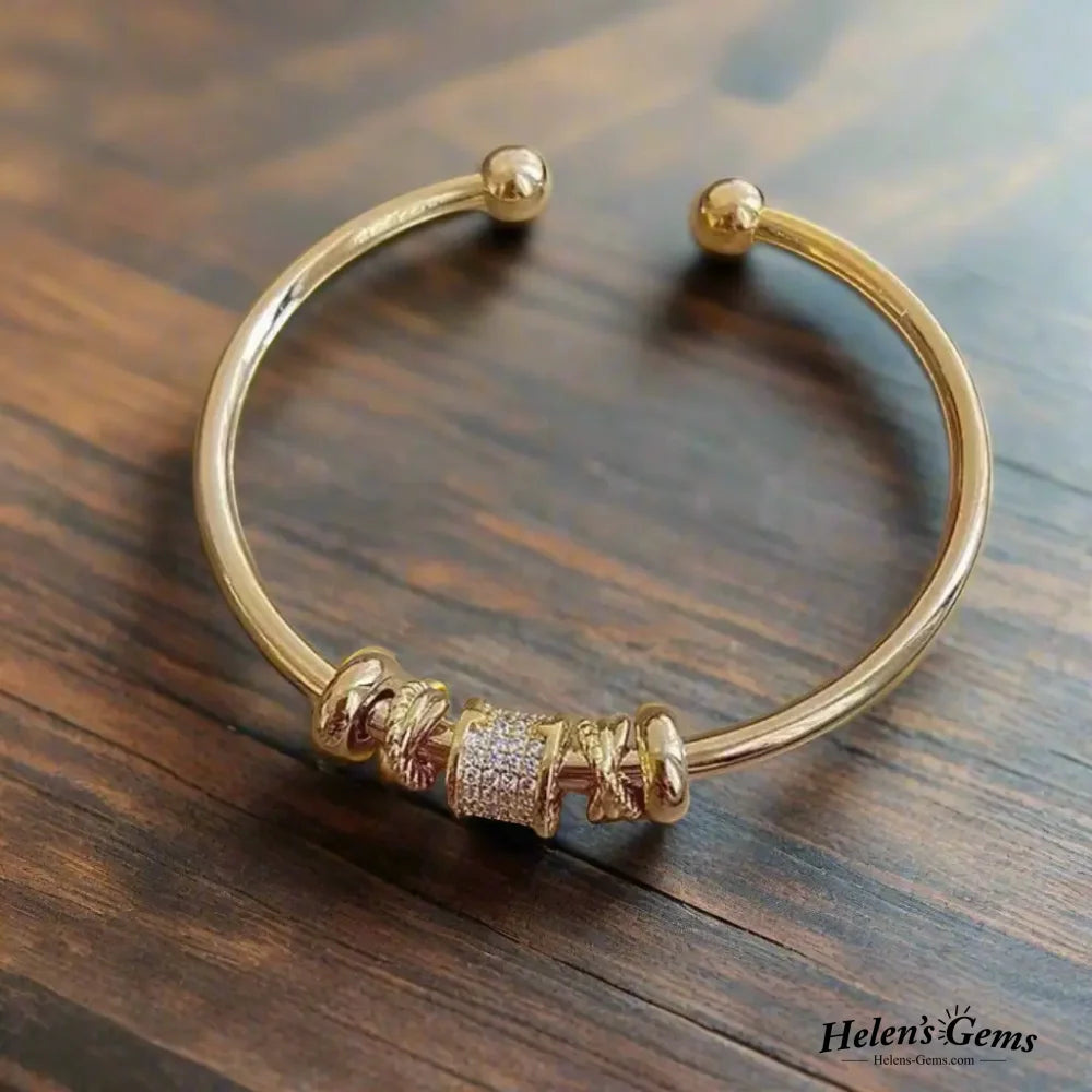 Adjustable Bracelet With Golden Charms