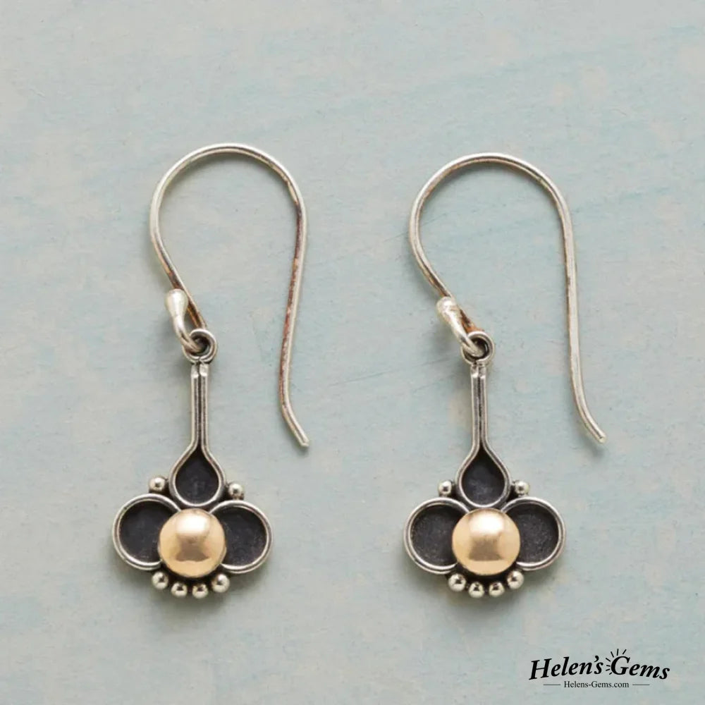 Boho Clover Pearl Silver Earrings