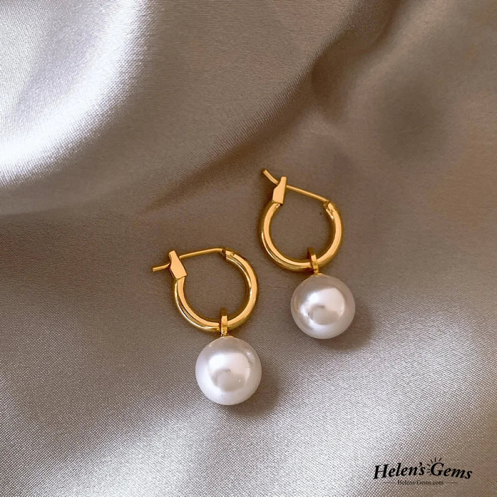 Elegant Earrings With Gold Beads