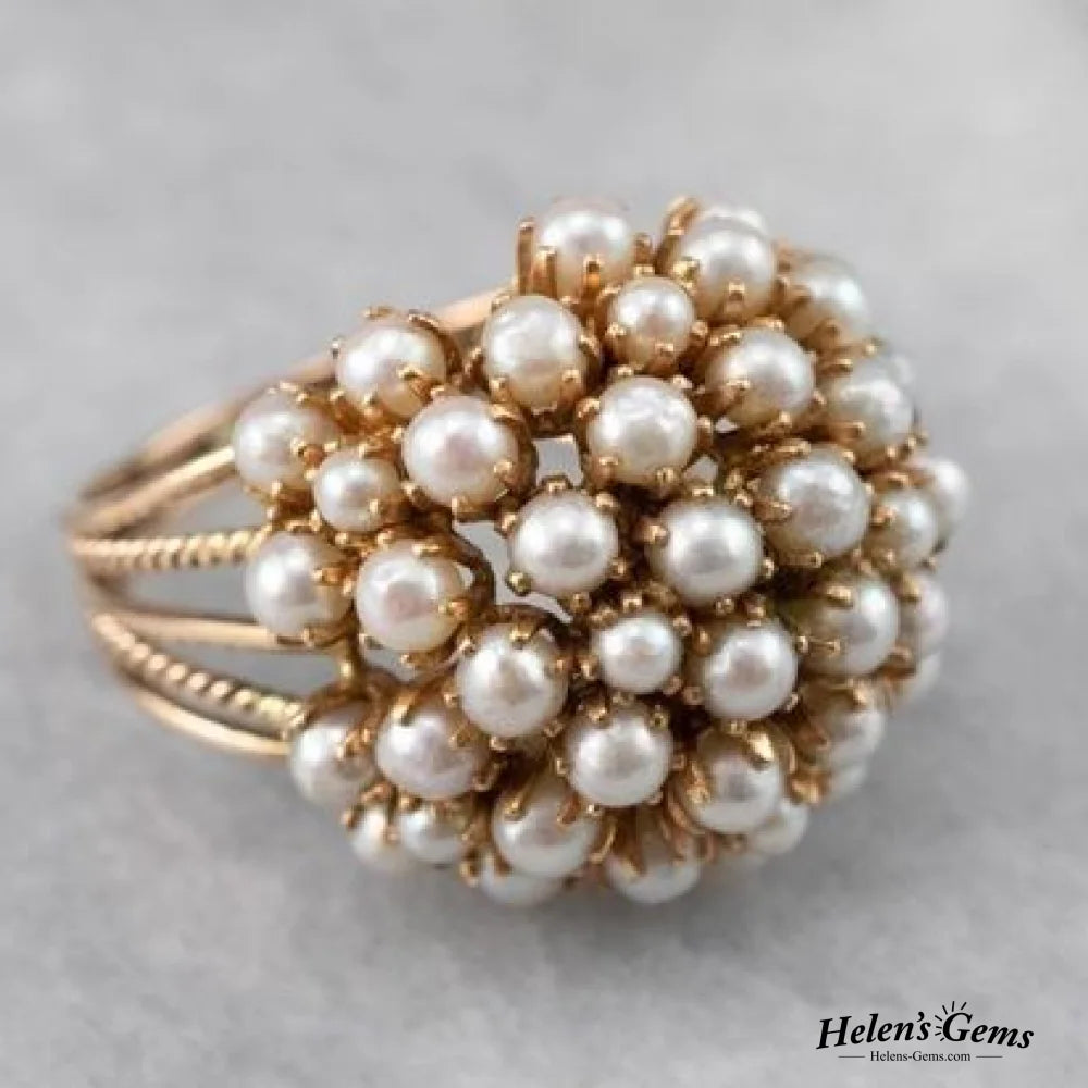 Inlaid Pearls Ring