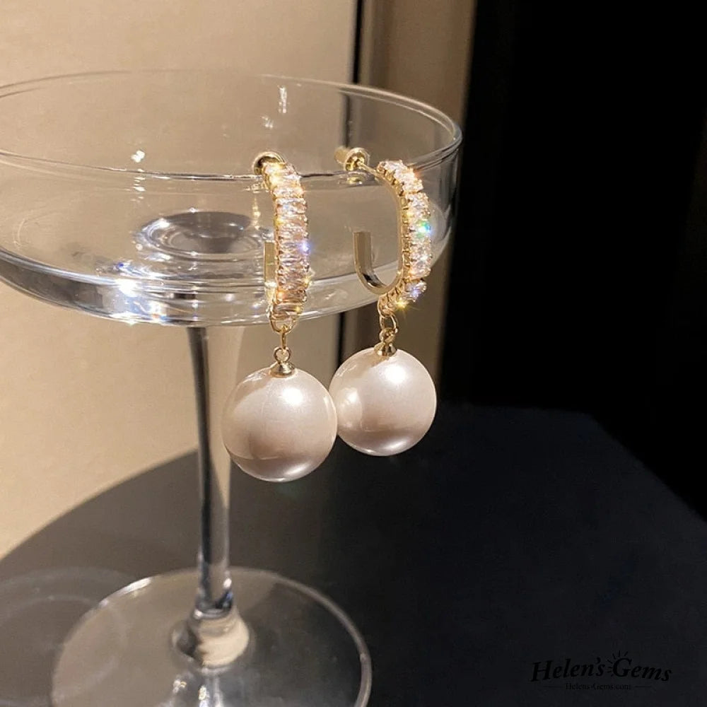 Luxury Pearl And Zirconia Earrings