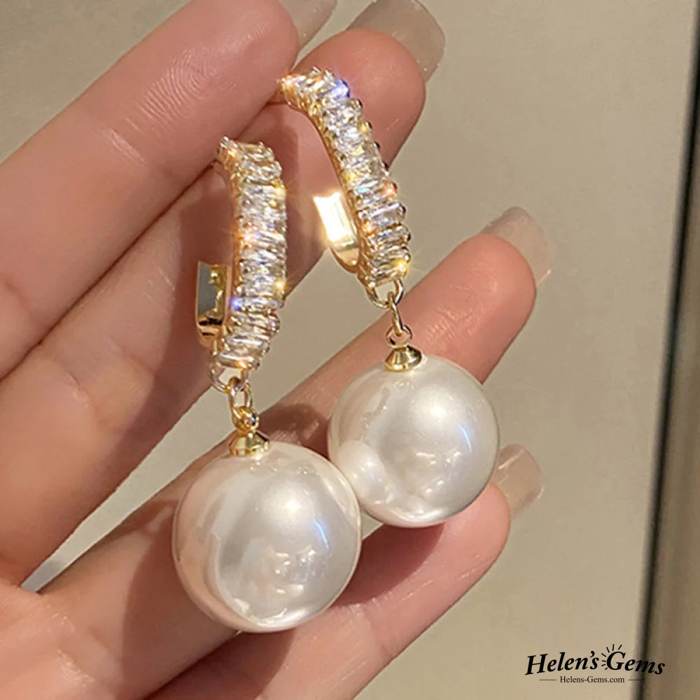 Luxury Pearl And Zirconia Earrings