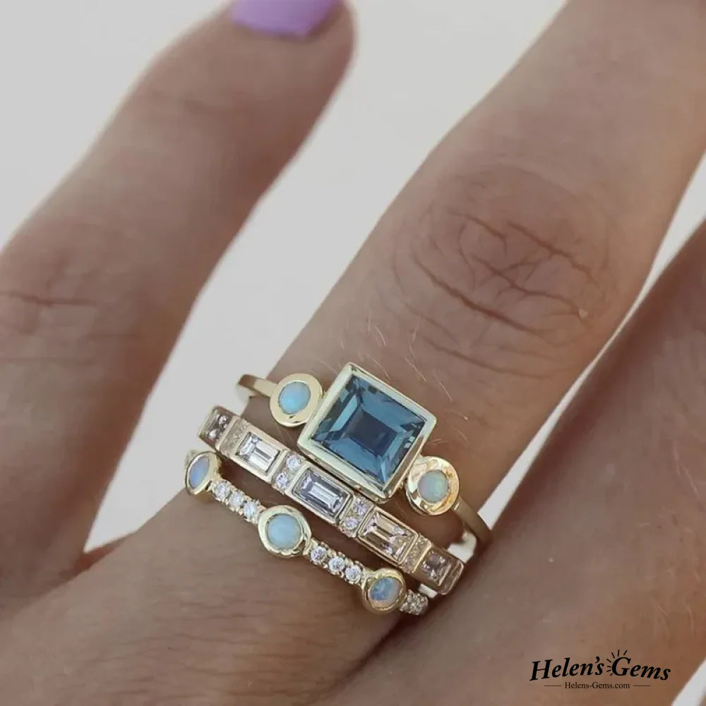 Vintage Blue Crystal Ring