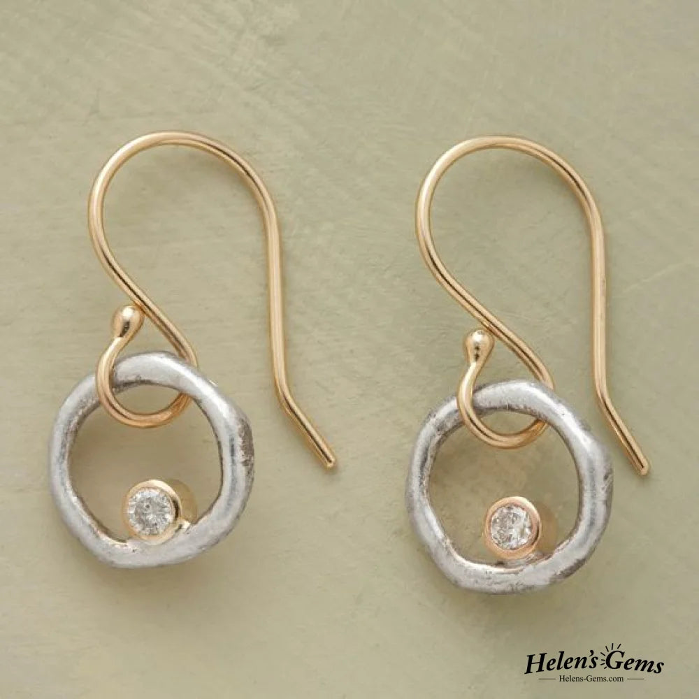 Vintage Gold & Silver Zirconia Earrings