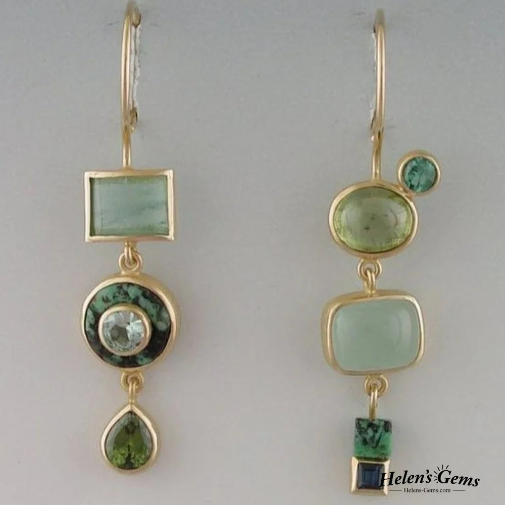 Vintage Green Dangling Earrings