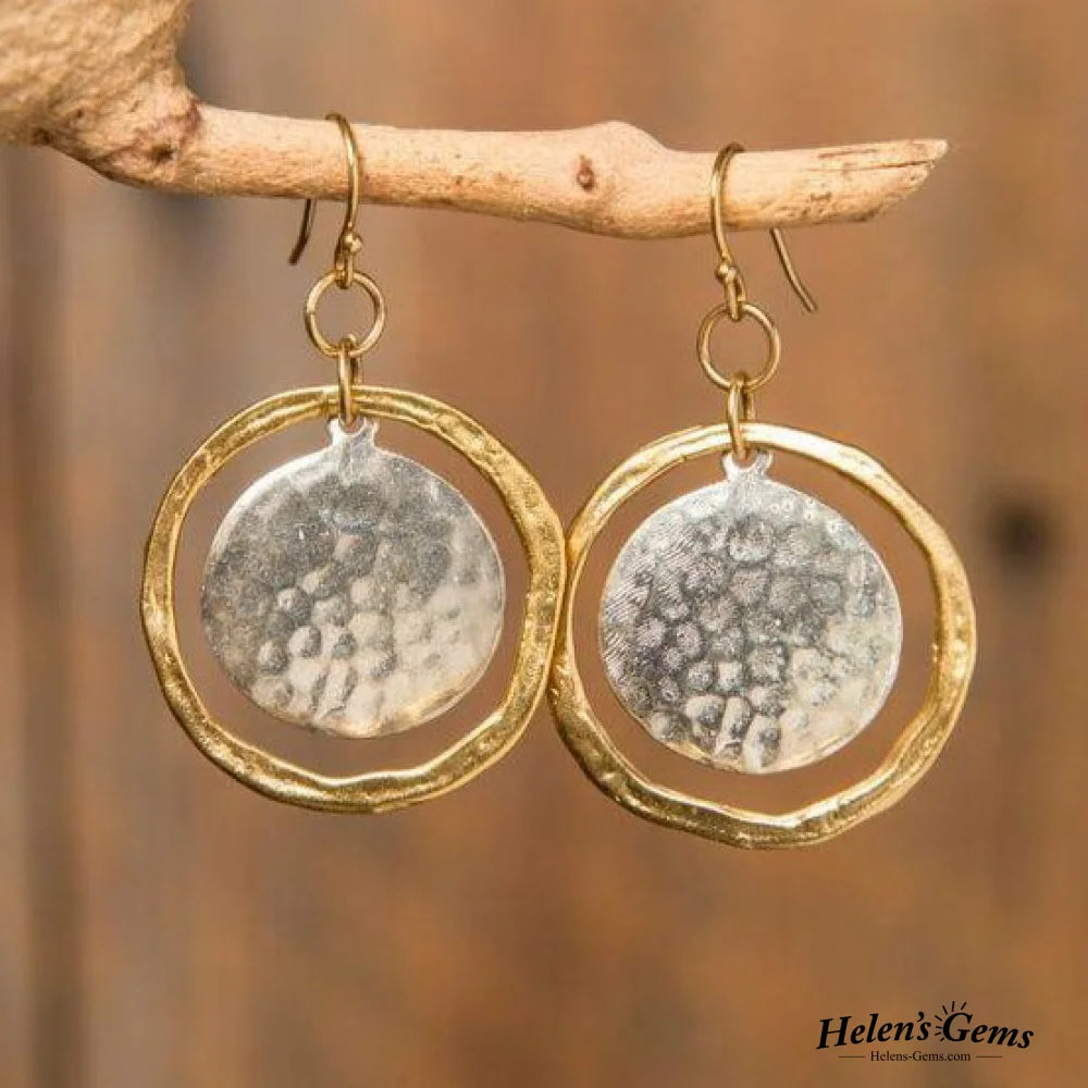 Vintage Rounded Gold & Silver Earrings