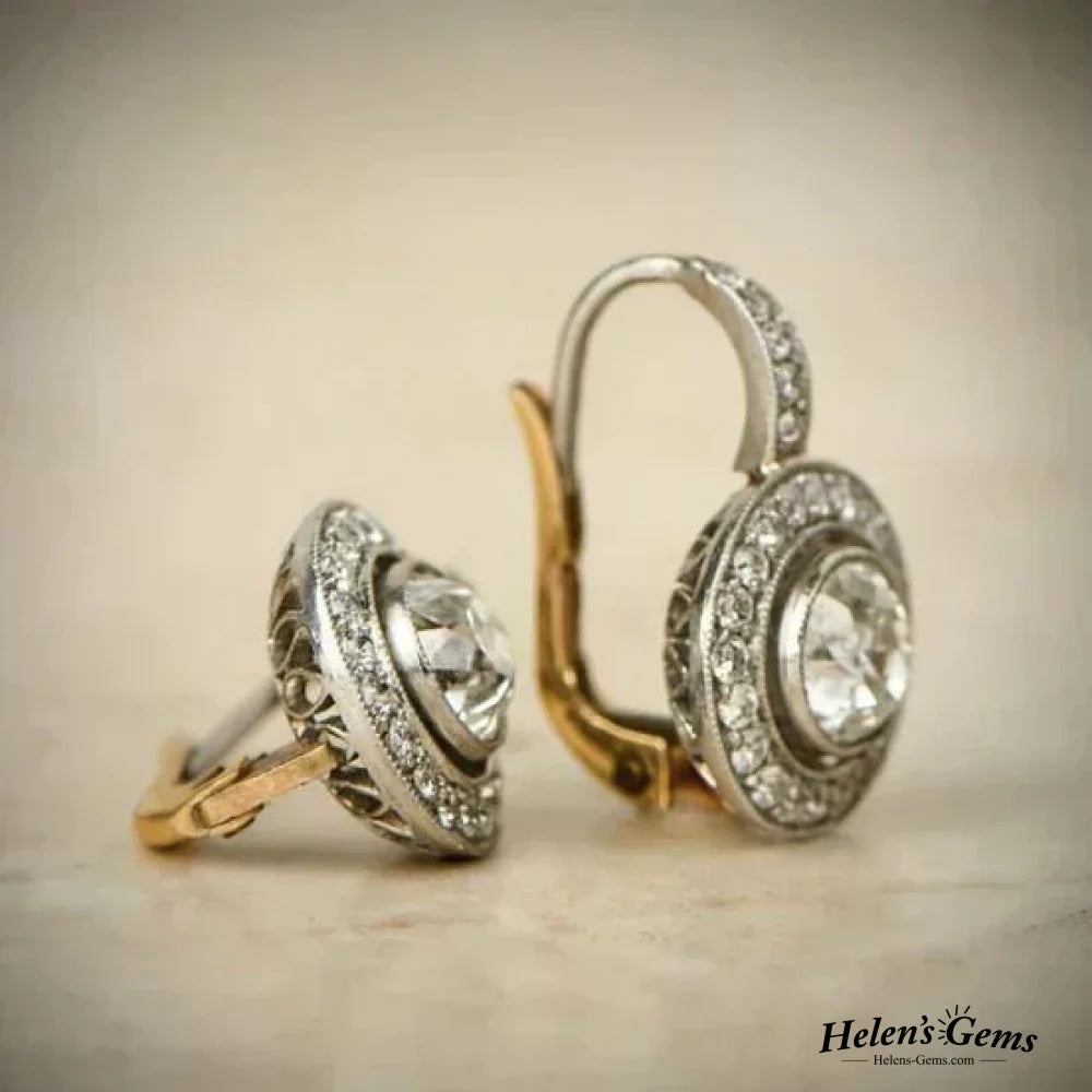 Vintage Silver Earrings With Zirconia