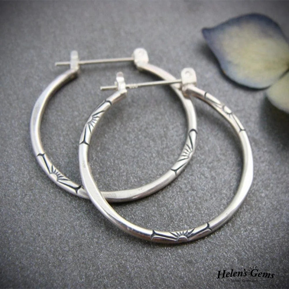 Vintage Silver Hoop Earrings